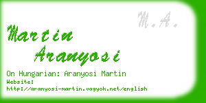 martin aranyosi business card